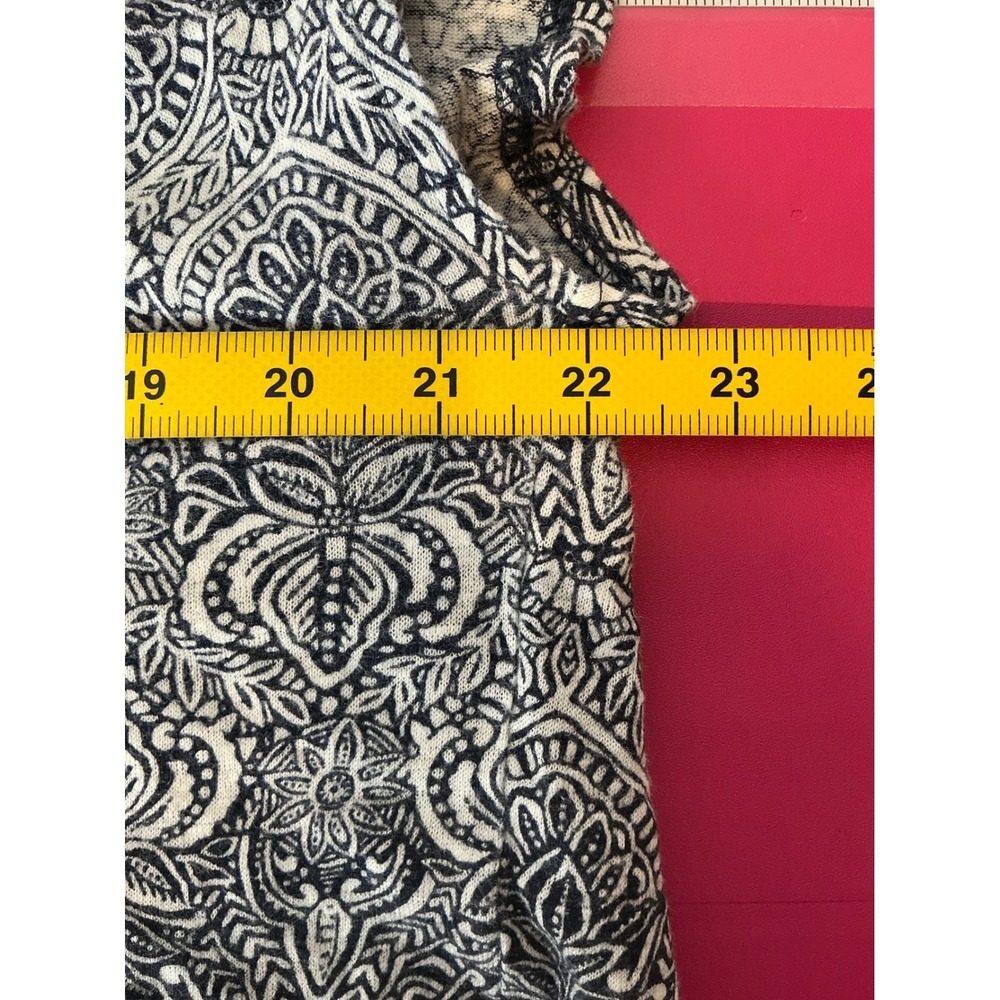 RACHEL ZOE Linen Paisley Cap Sleeve Top XXL Coastal Flowy Boho Everyday Casual - Picture 6 of 7